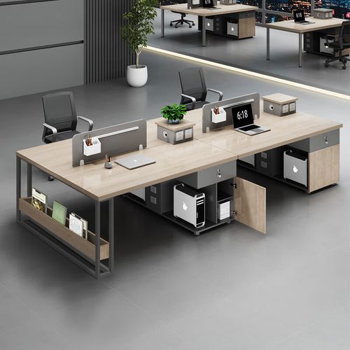 思克达屏风工位办公桌办公室职员桌椅组合套钢木带挡板商业办公家具