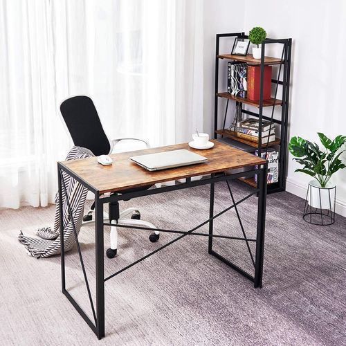 小型桌子折叠简约电脑方桌钢木桌现代办公桌简易便携单人书桌家具